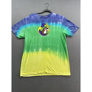 Buc-ee's Shirt Mens Medium Tie Dye Mardi Gras Peace Love Graphic Festival Tee